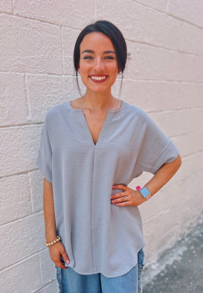 Basic Split Neck Top