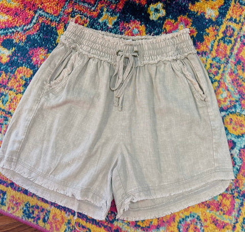 Mocha Linen Shorts