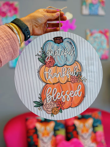 Thankful Pumpkin Hanger