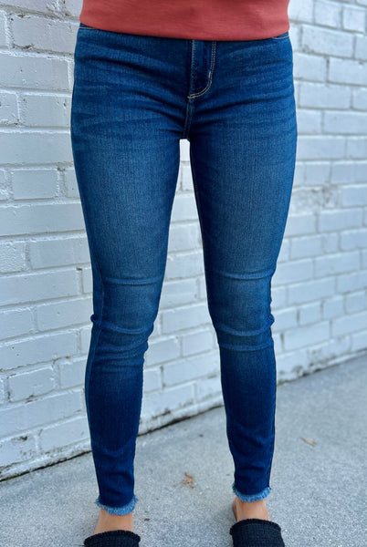 Frayed Cropped Skinny Jeans